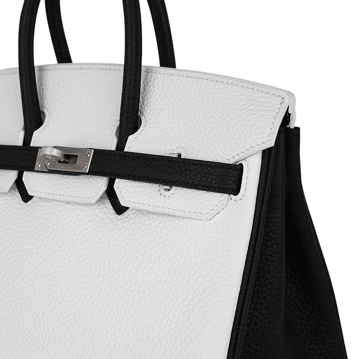 Birkin HSS 25 Bag White w/ Black Brushed Palladium Hardware