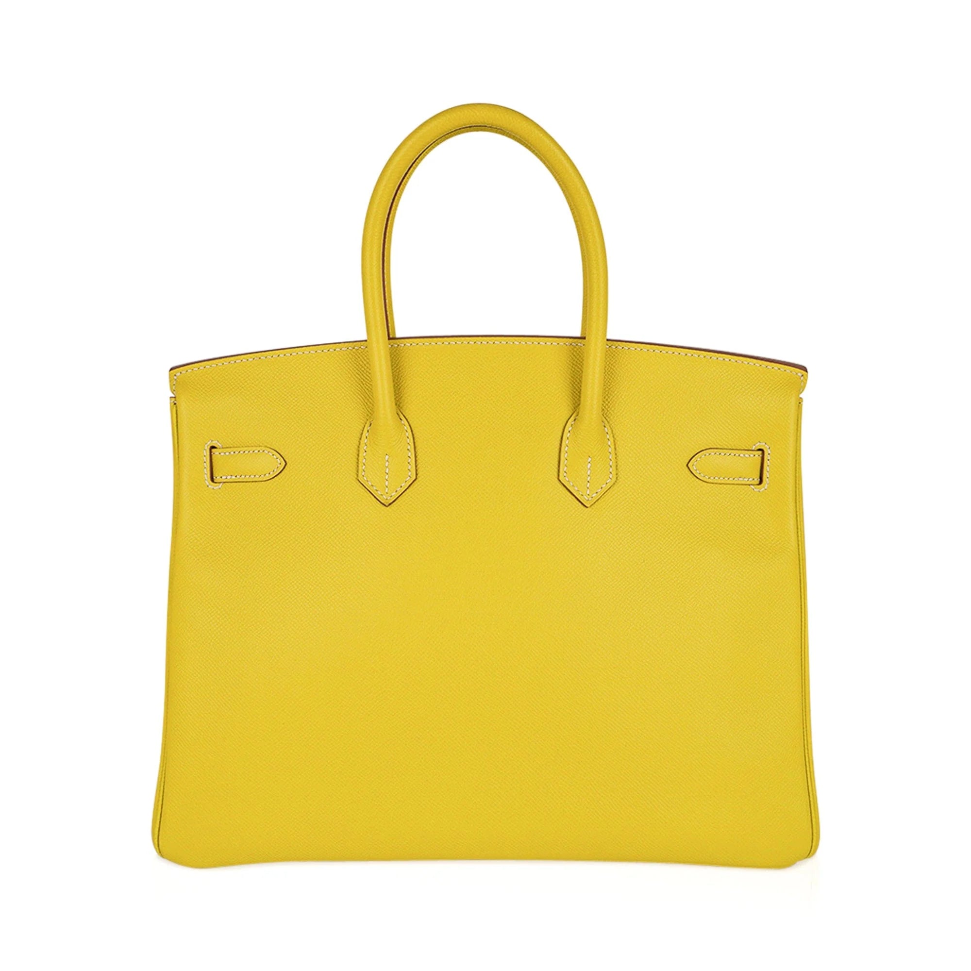 Birkin 35 Lime Candy Limited Edition Bag Epsom Palladium