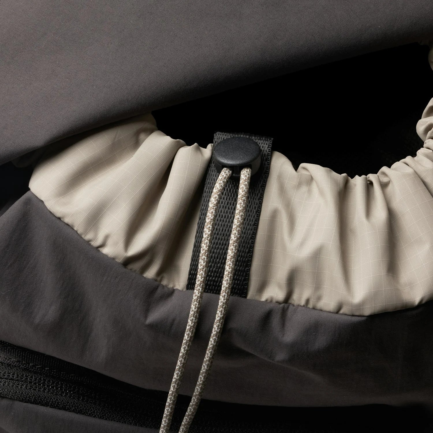 Charcoal Grey Cinch Fold Top Backpack With Luggage Fix Strap & Padded Shoulder Straps