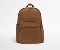 Warm Coffee Solid Lightweight Backpack With Padded Adjustable Straps