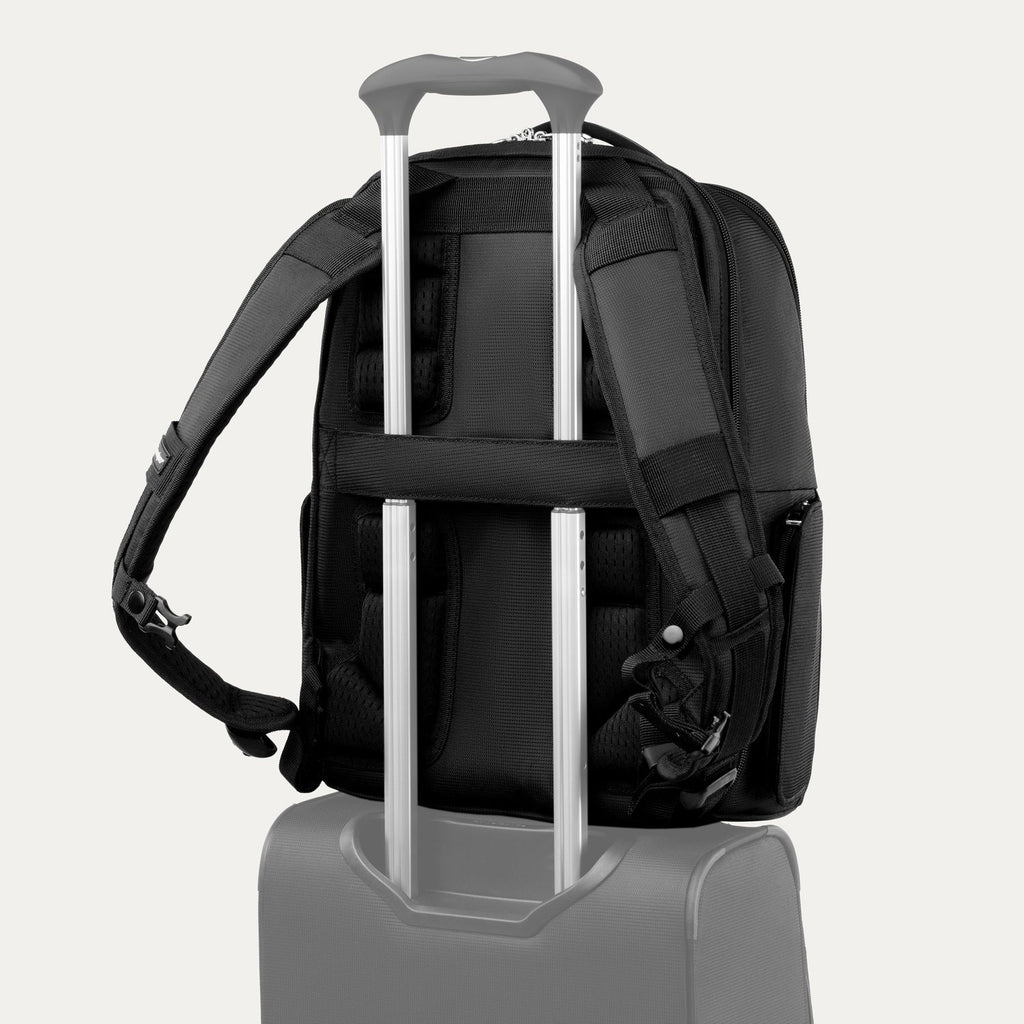 Solid Black Multi-Zip Laptop Backpack