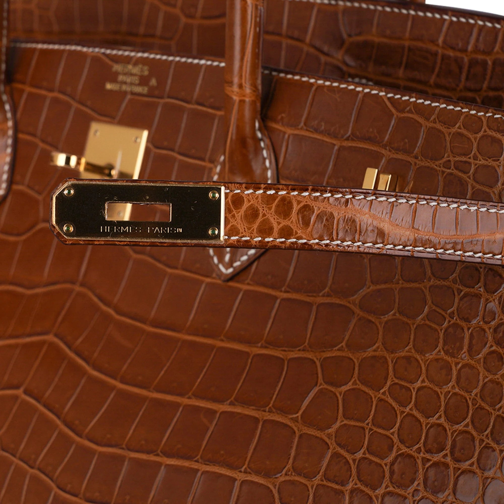 Birkin 40 Bag Rare Fauve Matte Porosus Crocodile Gold Hardware