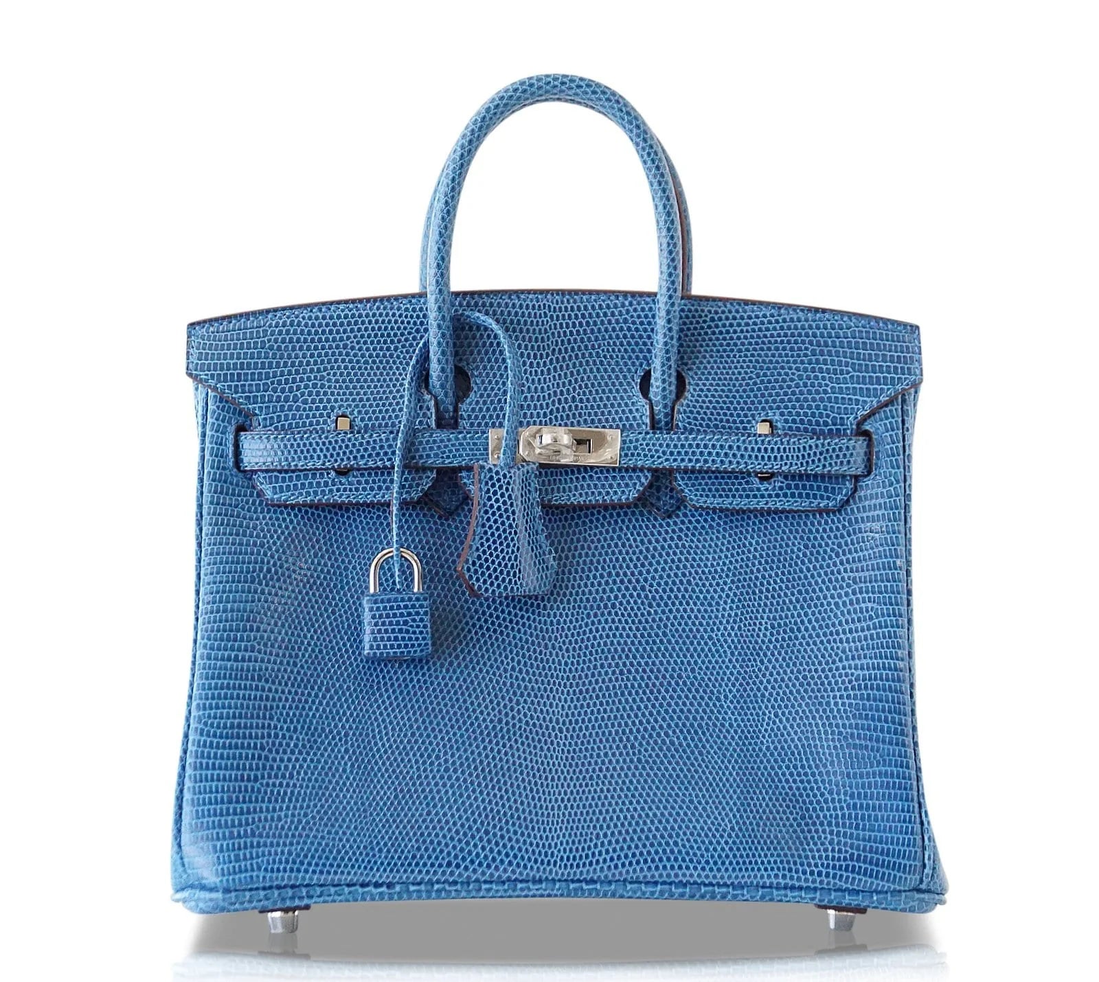 Birkin 25 Bag Mykonos Very Rare Lizard Palladium Hardware