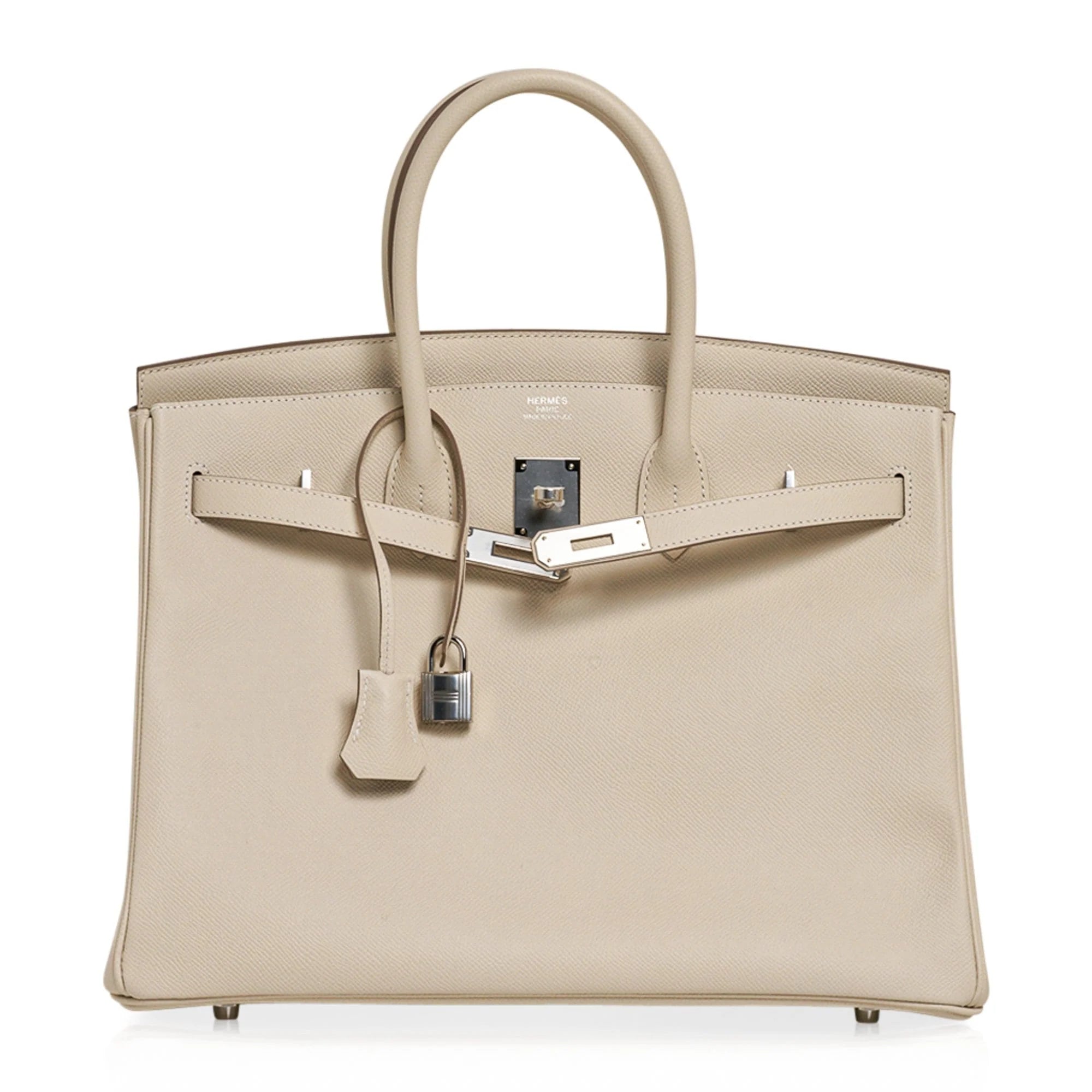 Birkin 35 Bag Craie Epsom Palladium Hardware