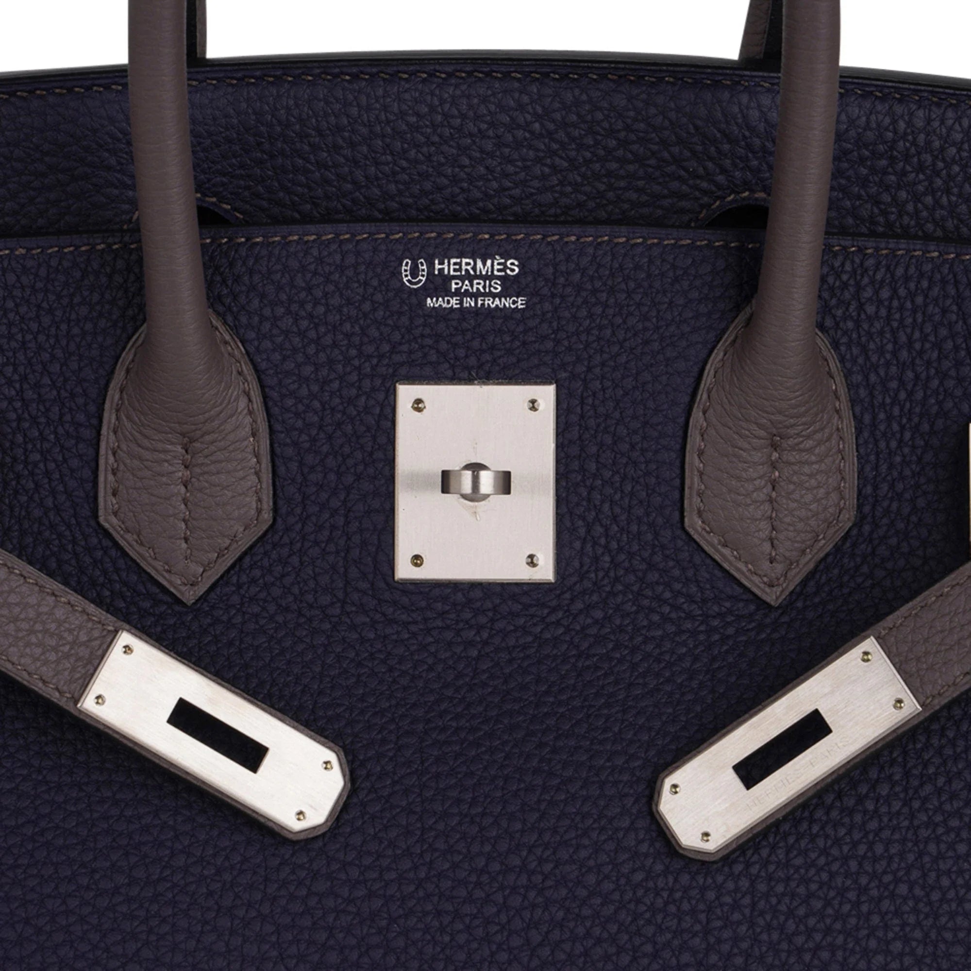 Special Order HSS Birkin 30 Bag Blue Nuit & Etain Togo Leather with Brushed Palladium Hardware