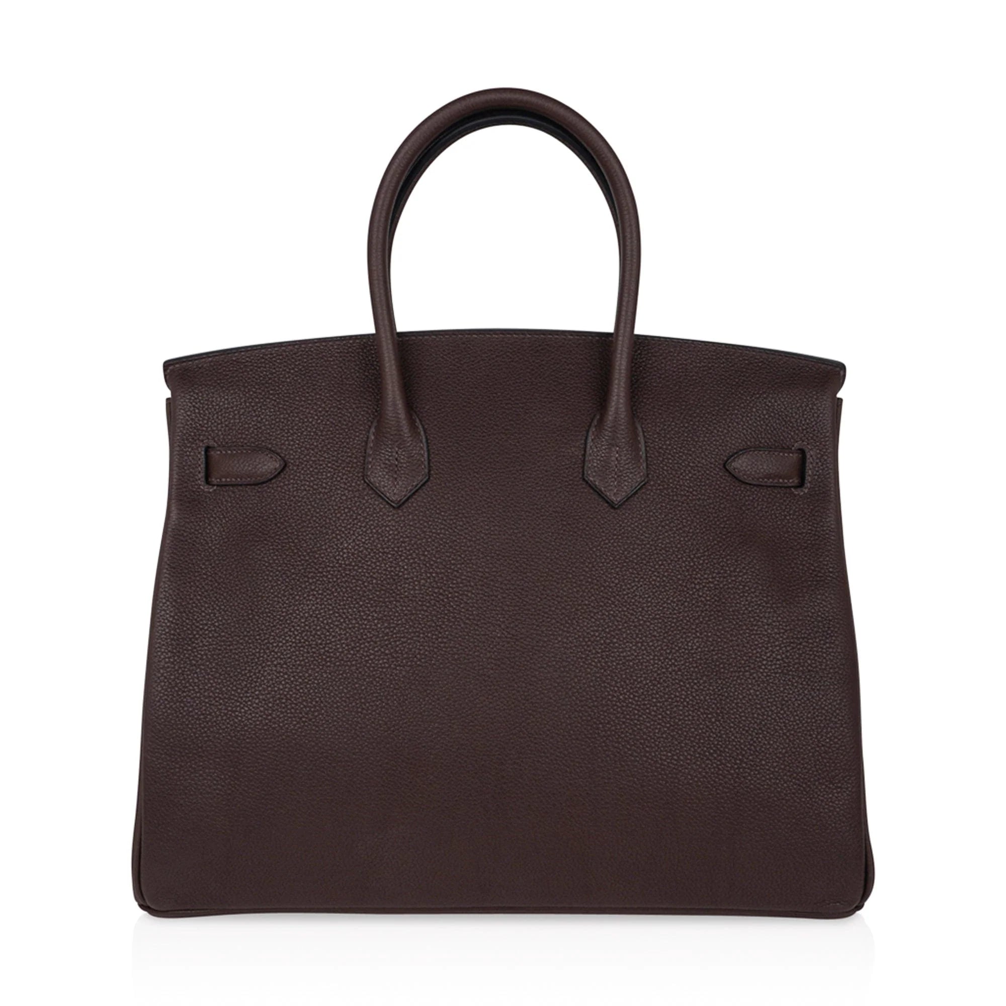 Birkin 35 Bag Ebene Barenia Faubourg Leather with Palladium Hardware