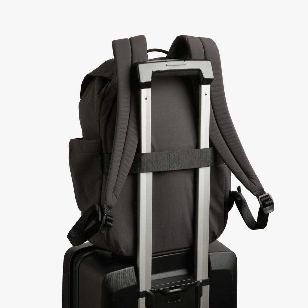 Charcoal Grey Cinch Fold Top Backpack With Luggage Fix Strap & Padded Shoulder Straps