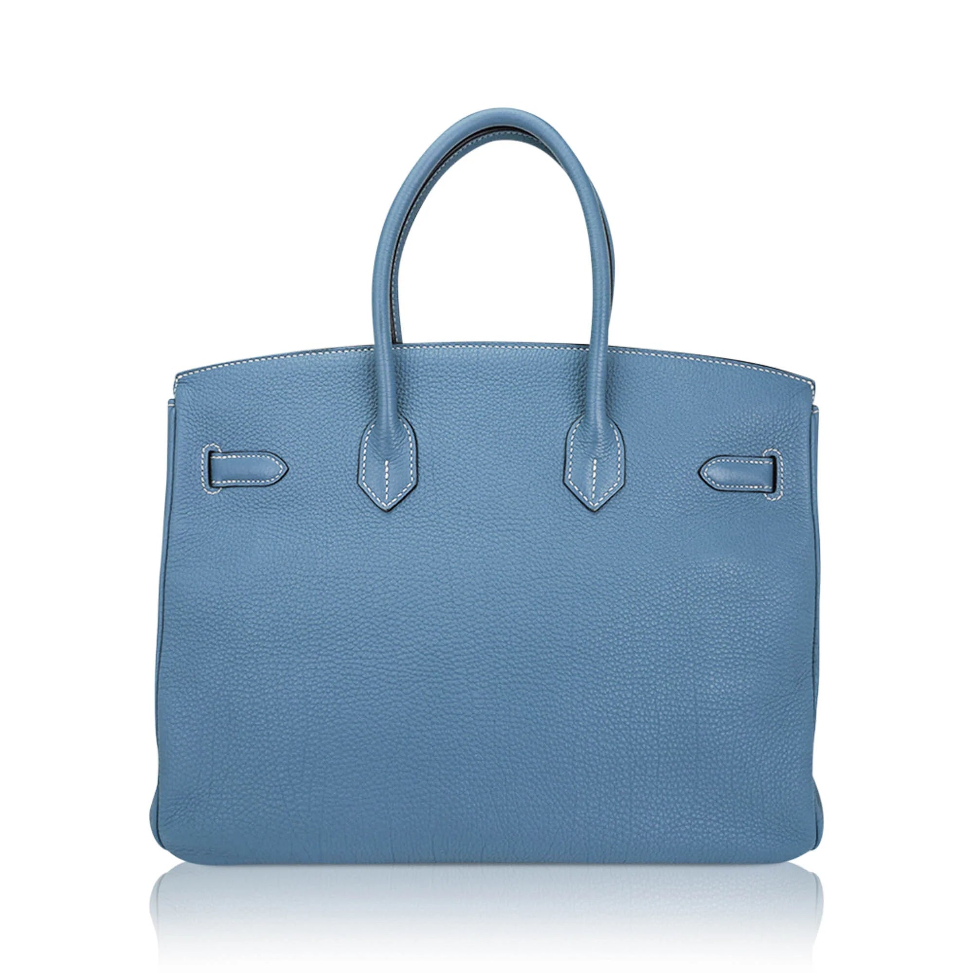 Birkin 35 Bag Blue Jean Togo Leather with Palladium Hardware