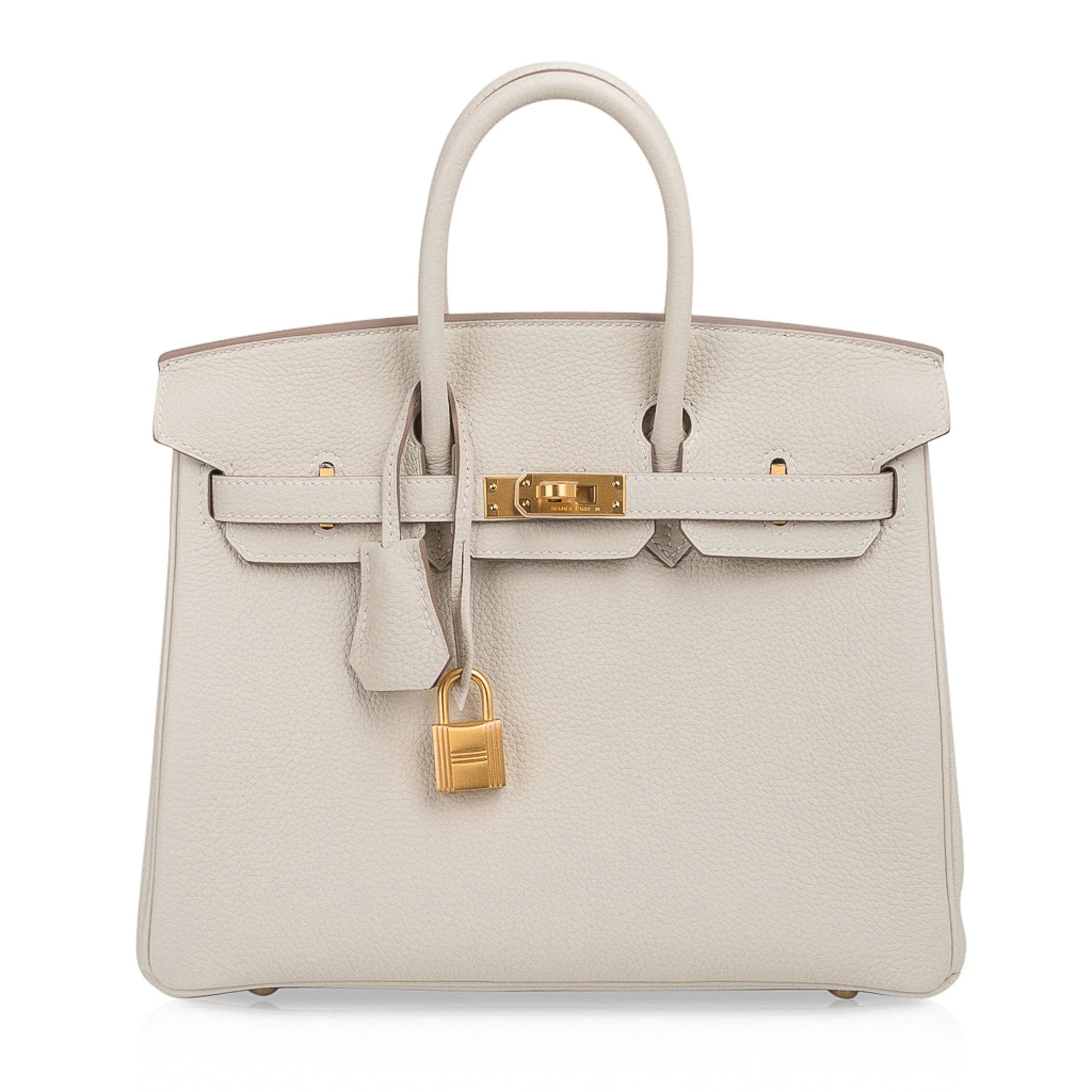 Birkin HSS 25 Bag Beton w/ Pink Rose Pourpre Brushed Gold Hardware Togo