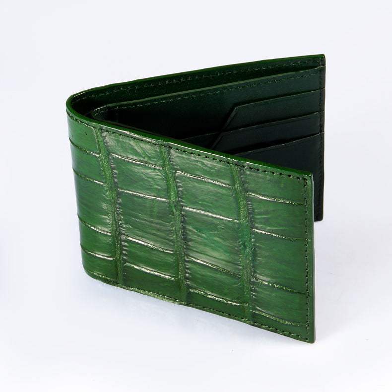 Lined Bifold Short Wallet With Multi Geometric Card Slots