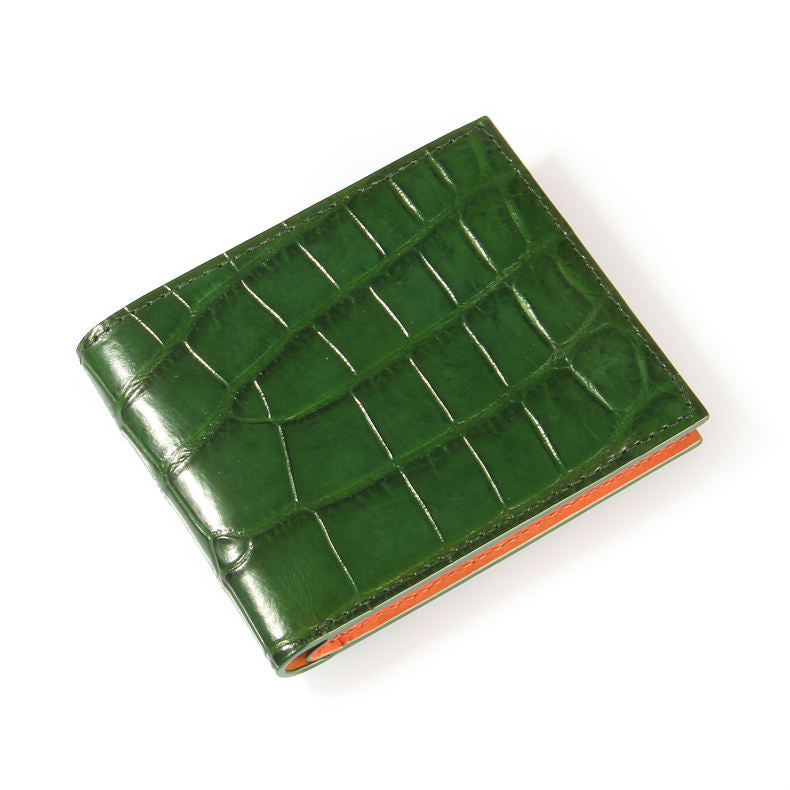 Lined Bifold Short Wallet With Multi Geometric Card Slots
