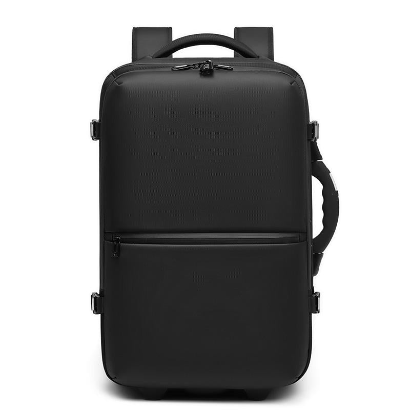 Leather Trim Rolling Backpack