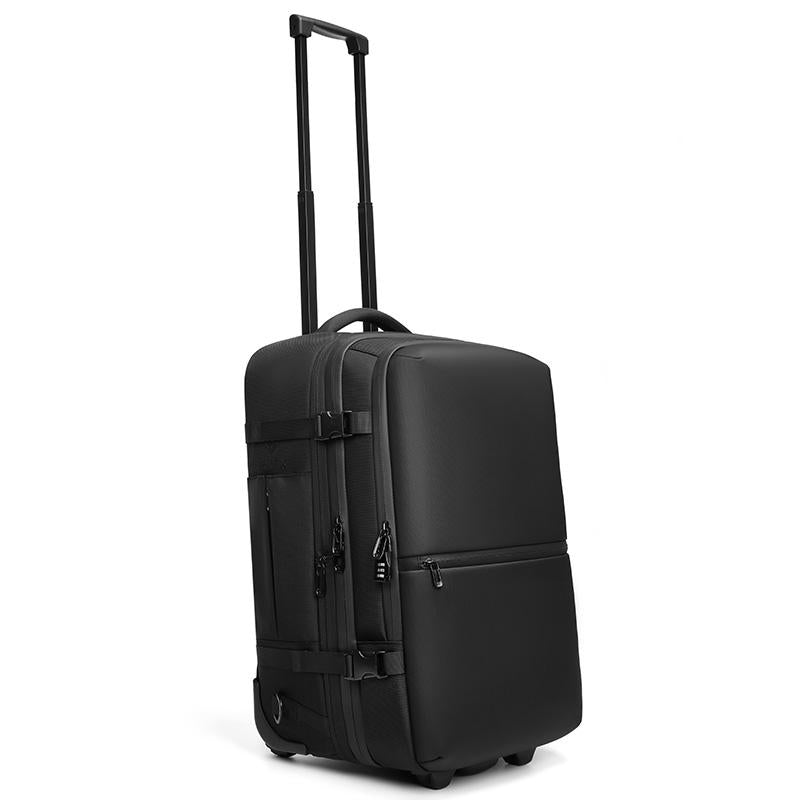 Leather Trim Rolling Backpack