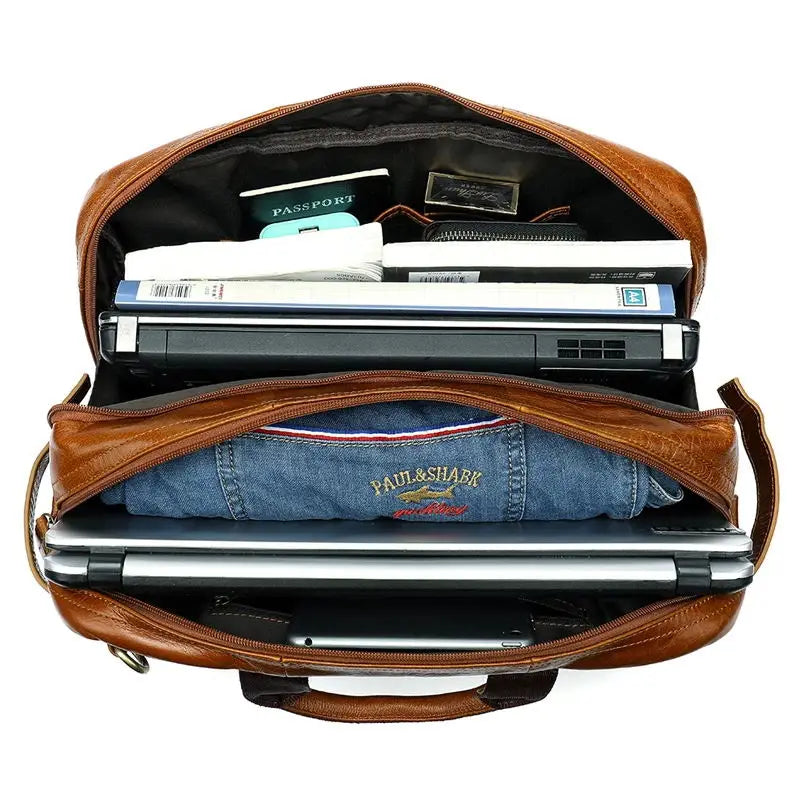 Vintage Tan Multi-Pocket Backpack With Metal Buckle Straps