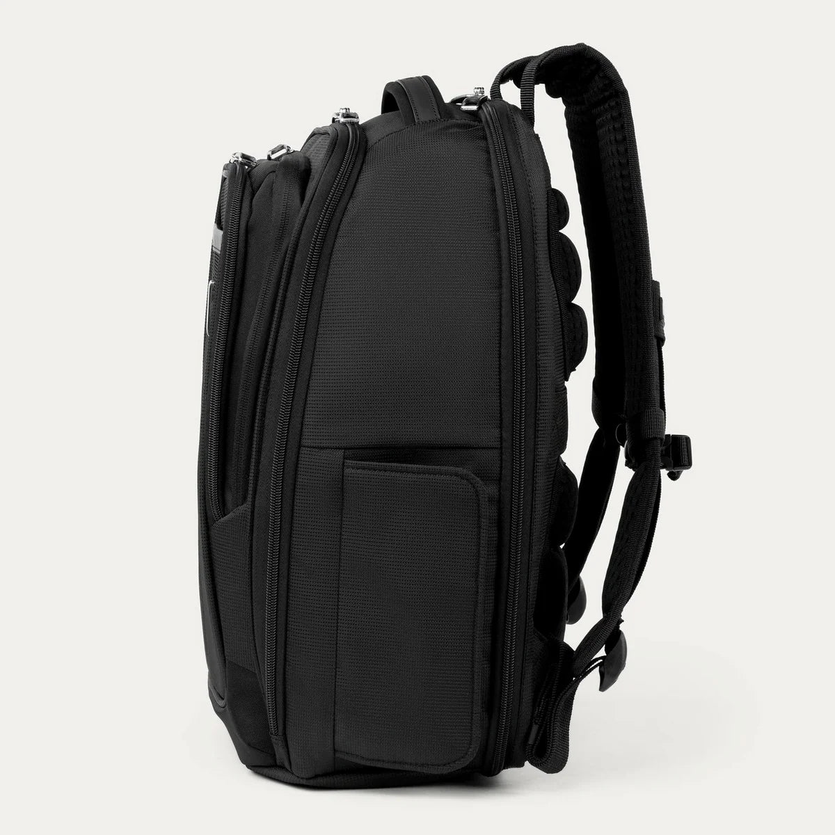 Solid Black Multi-Zip Laptop Backpack