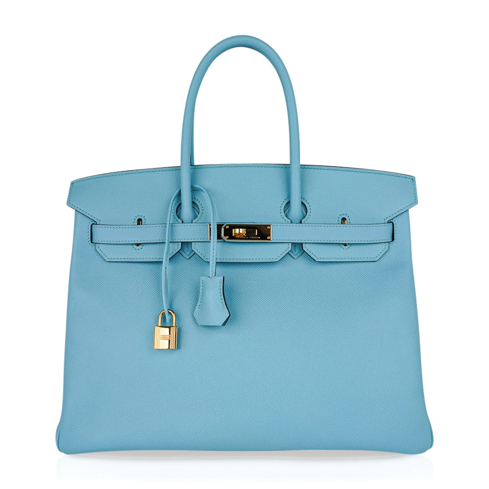 Birkin 35 Bag Blue Atoll Gold Hardware Epsom Leather