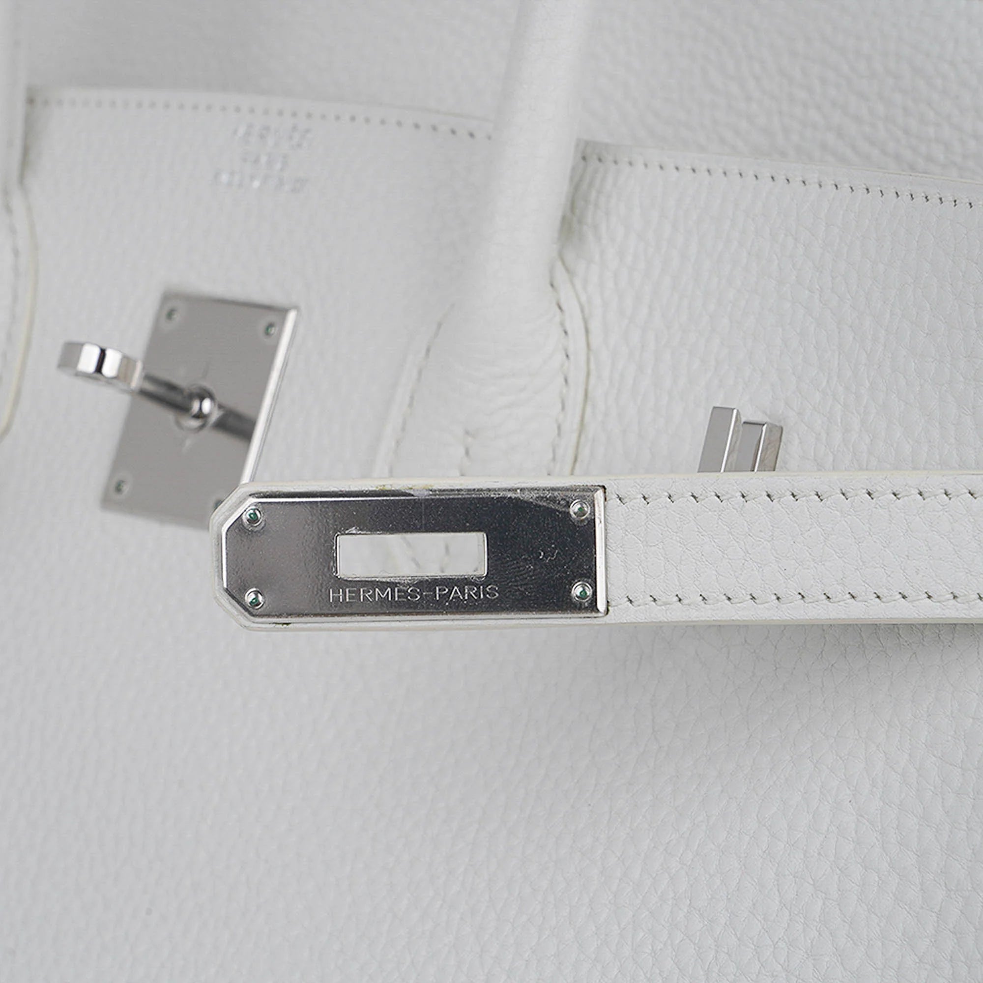 Birkin 35 Bag White Clemence Leather with Palladium Hardware