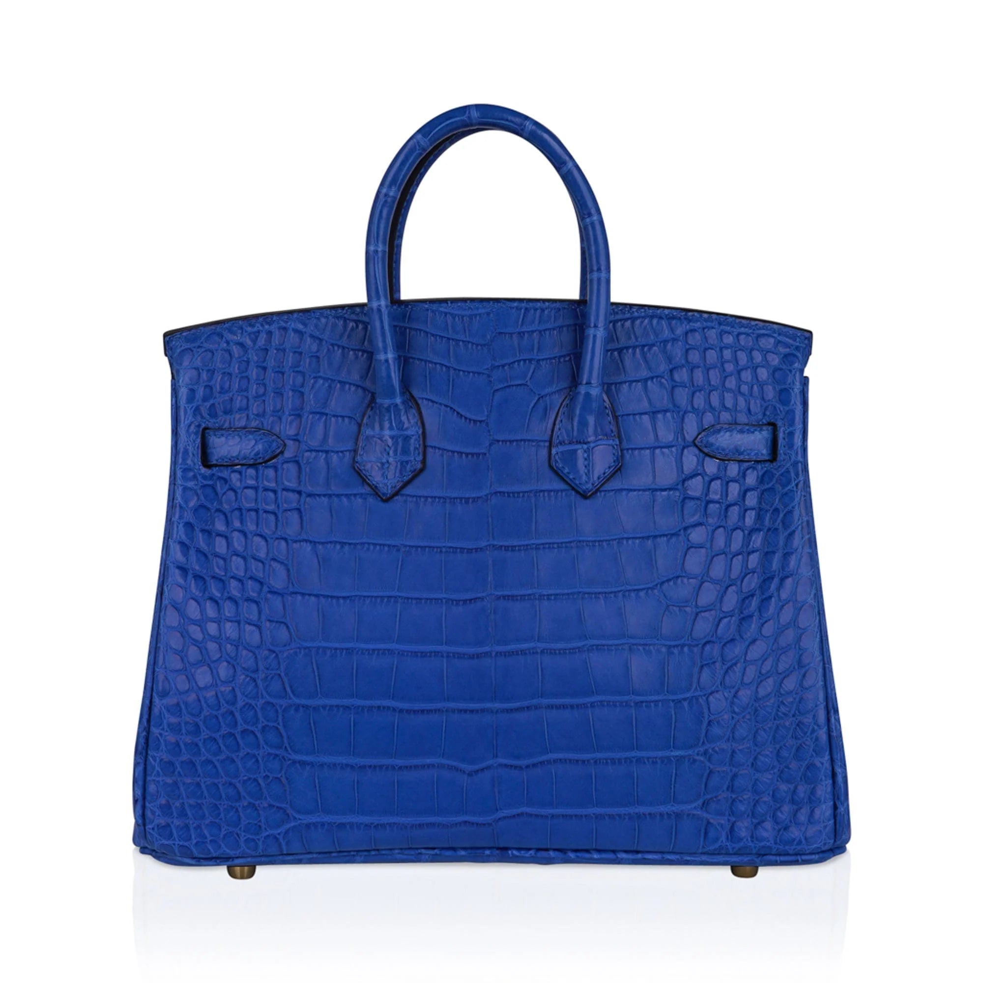 Birkin 25 Bag Blue Zellige Matte Alligator Gold Hardware