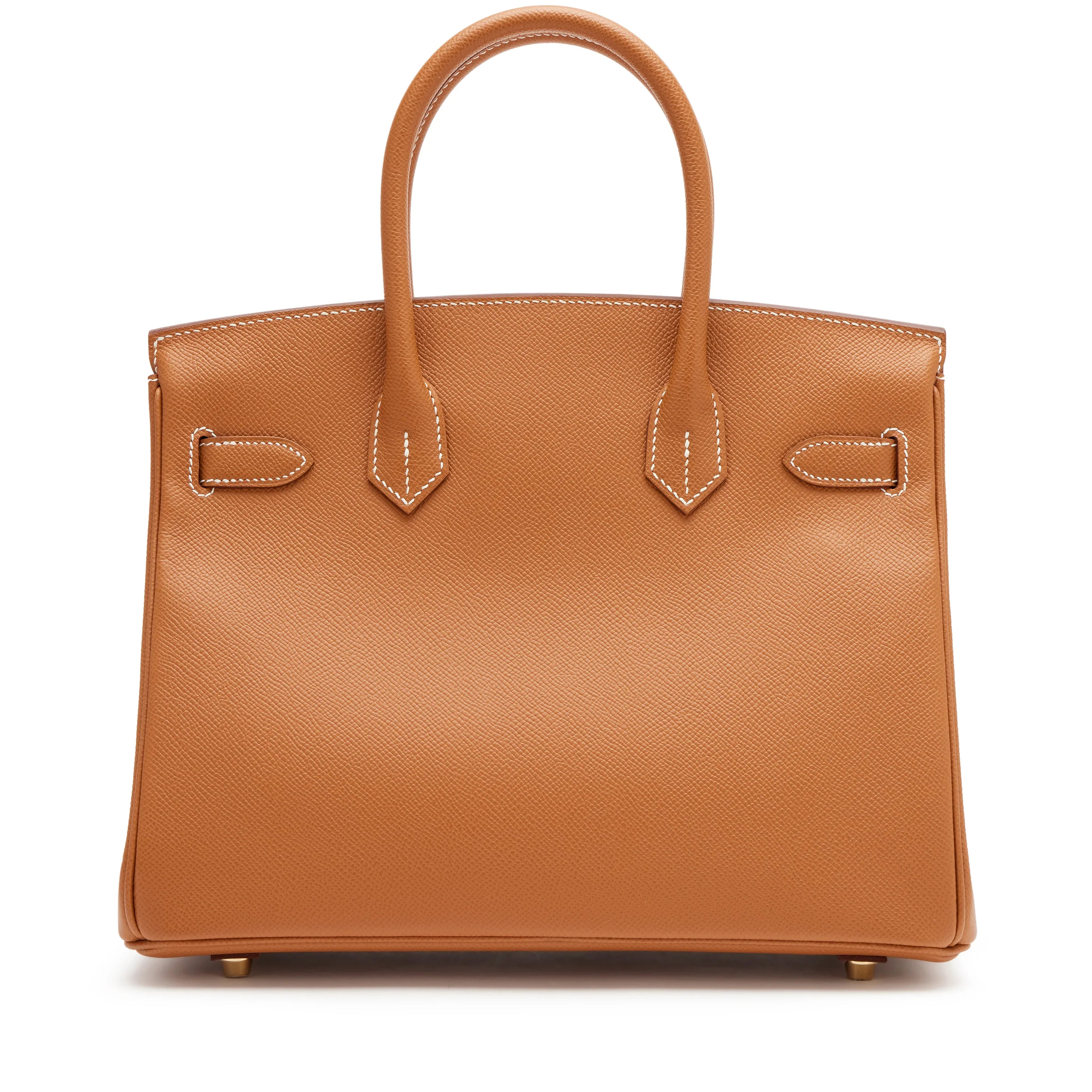 Birkin Sellier 25 Gold Epsom Leather Rolled Handles Gold Hardware Handbag