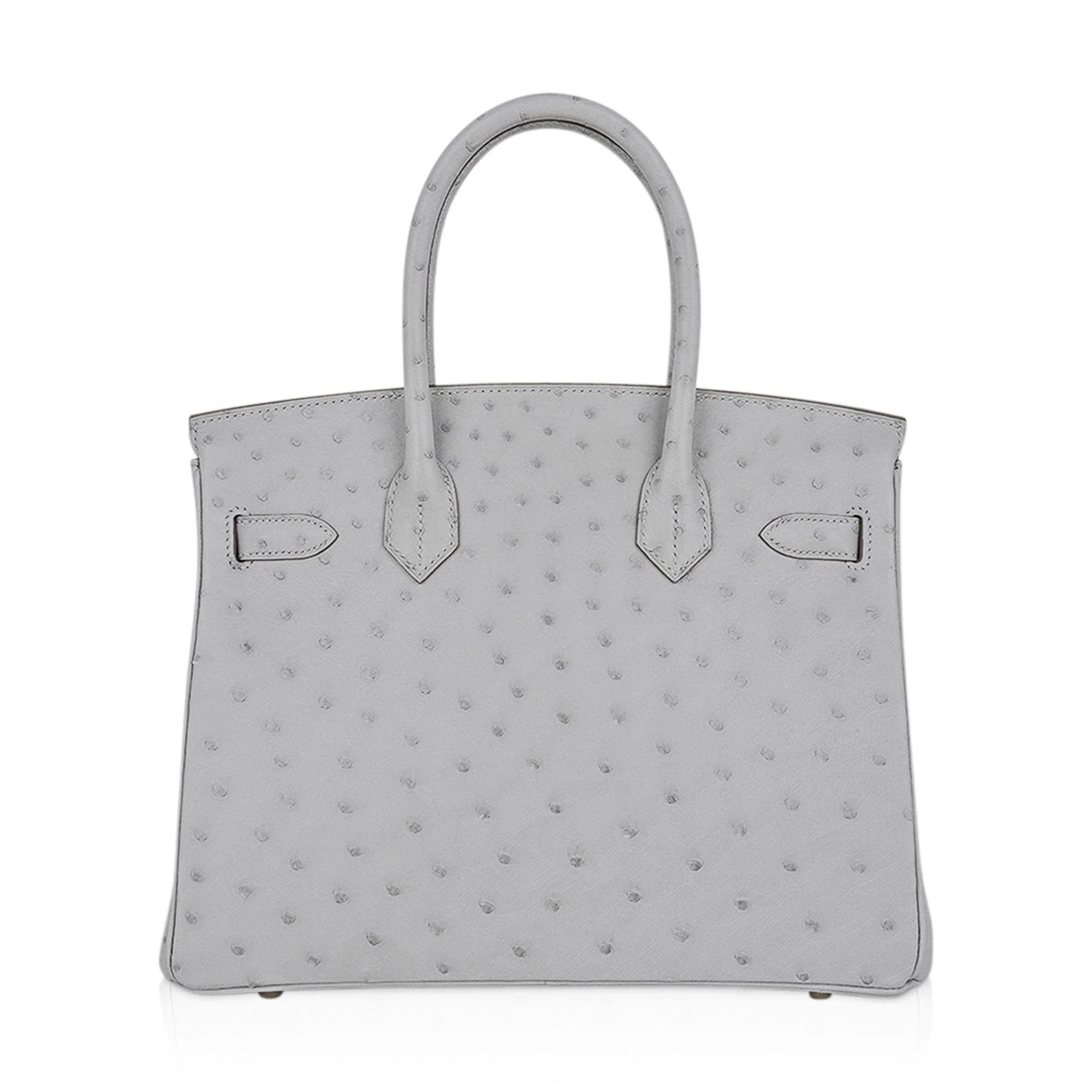 Birkin 30 Bag Gris Perle Ostrich with Gold Hardware