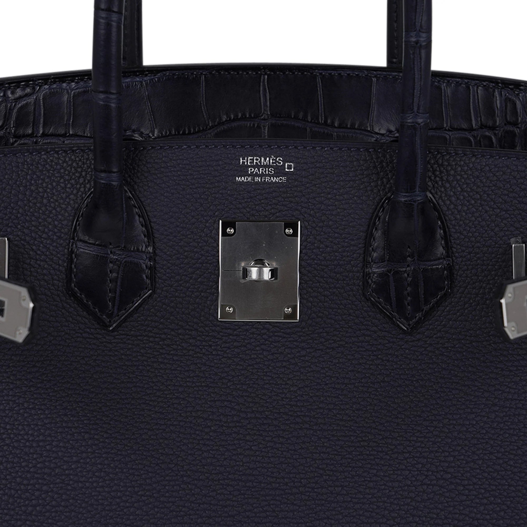 Birkin 30 Touch Blue Indigo Matte Alligator Bag Palladium Hardware