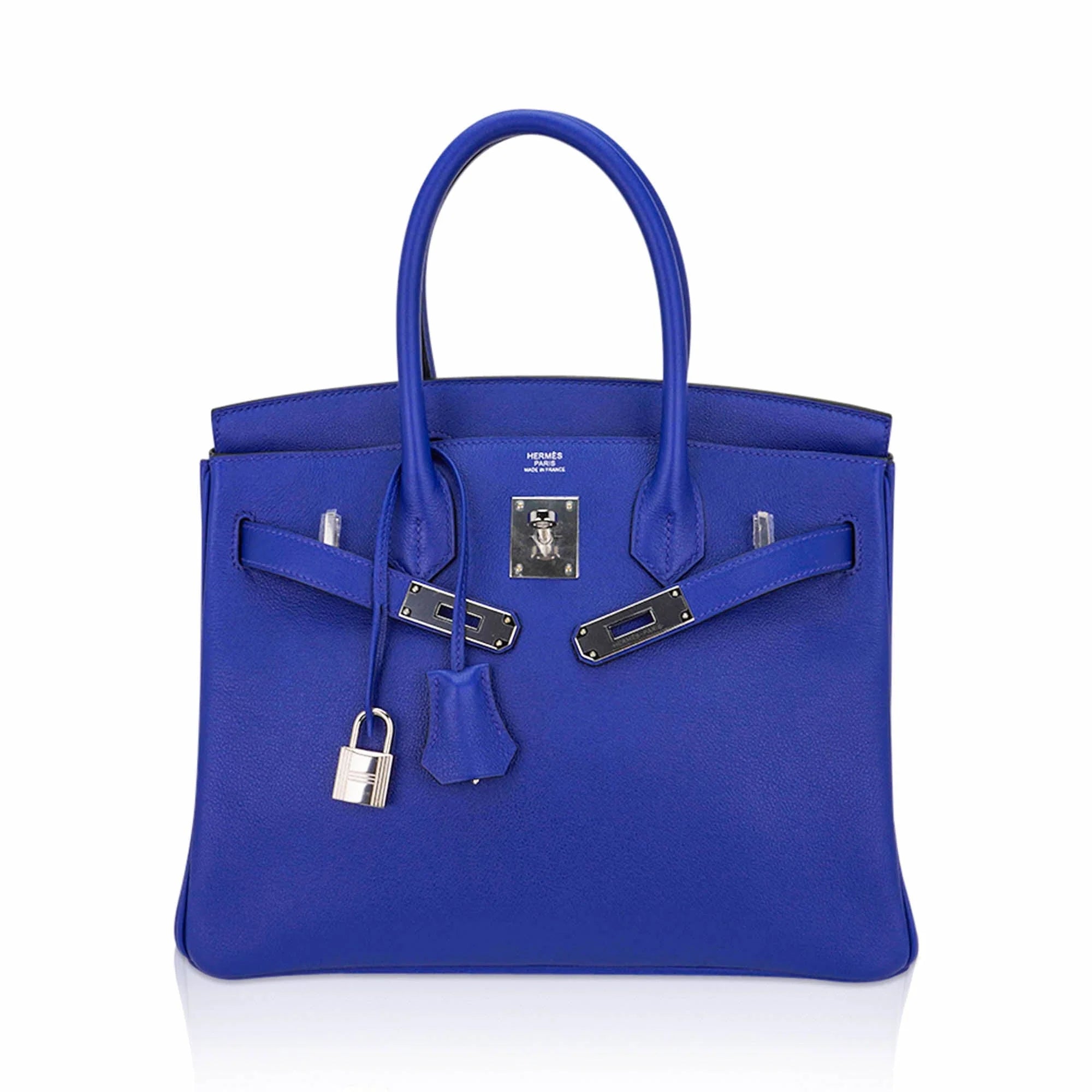 Birkin 30 Bag Blue Electric Novillo Leather with Palladium Hardware