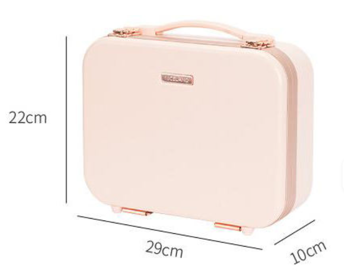 Hard Shell Cosmetic Bag With LED Light Mirror & Dual Side Brush Holders