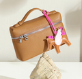 Caramel Brown Mini Zipper Cosmetic Bag