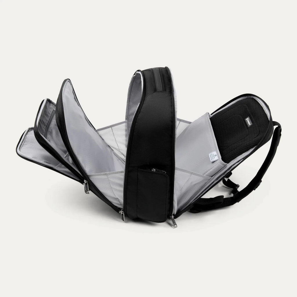 Solid Black Multi-Zip Laptop Backpack